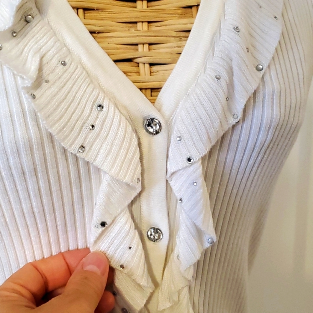 Belldini White Ruffled Blouse - Picture 2 of 6